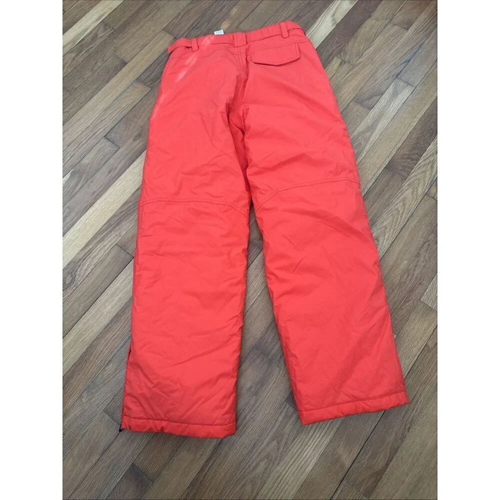 LL Bean Kids Snow Pants Orange Insulated Thinsulate Size 14